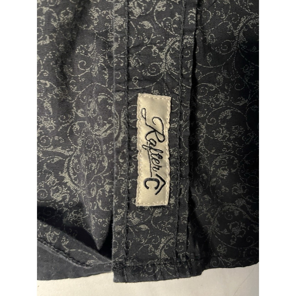 Rafter C Cowboy Collection Pearl Snap Shirt Men's Large Paisley Western Long Slv - Picture 7 of 9